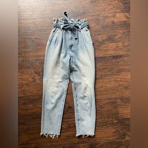 Light Wash Paper Bag Jeans